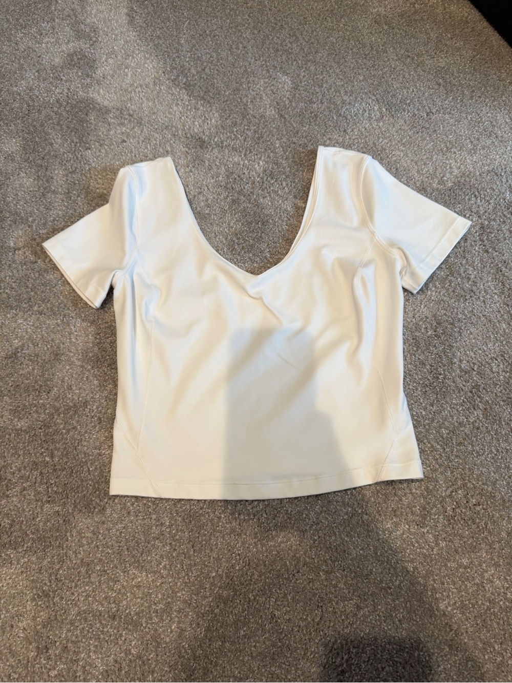 lululemon athletica White Scoop Neck Short Sleeve Top